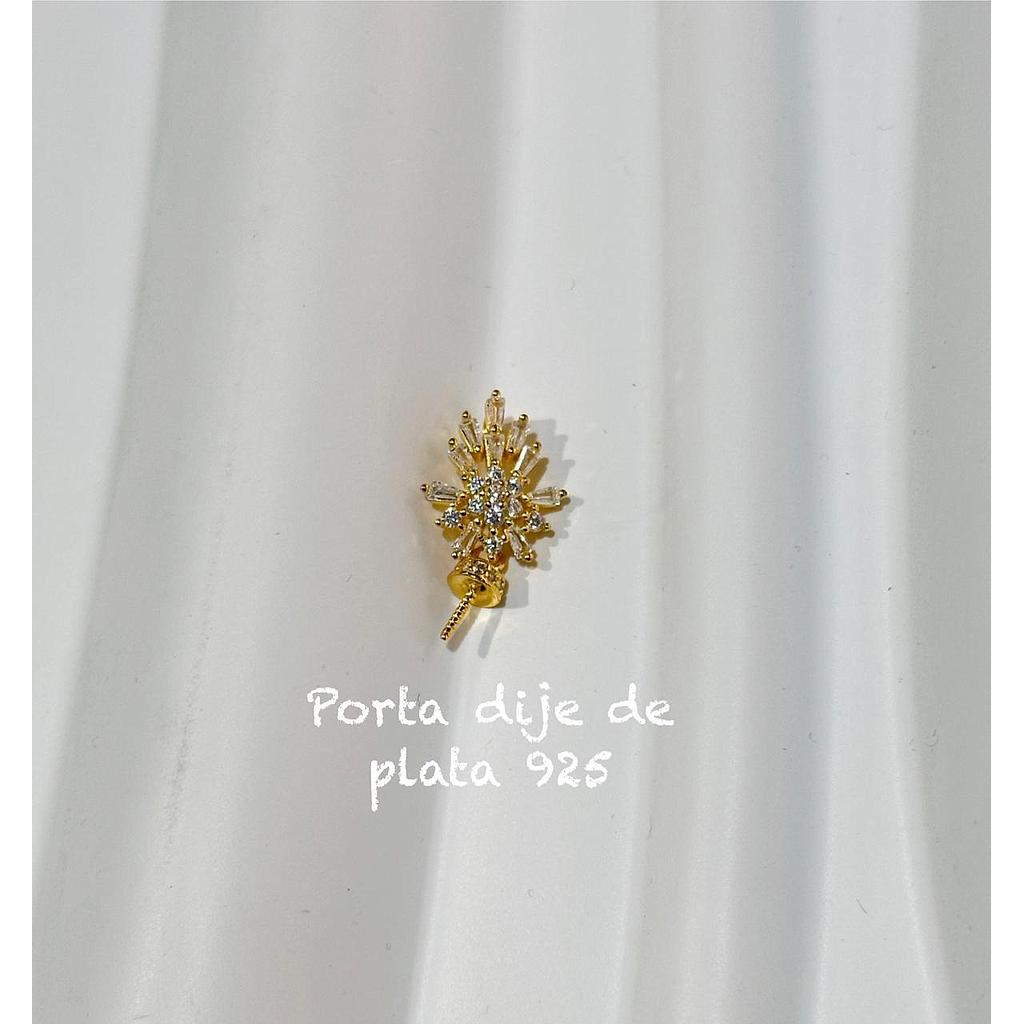 PORTA DIJE DE PLATA CON BAÑO 925