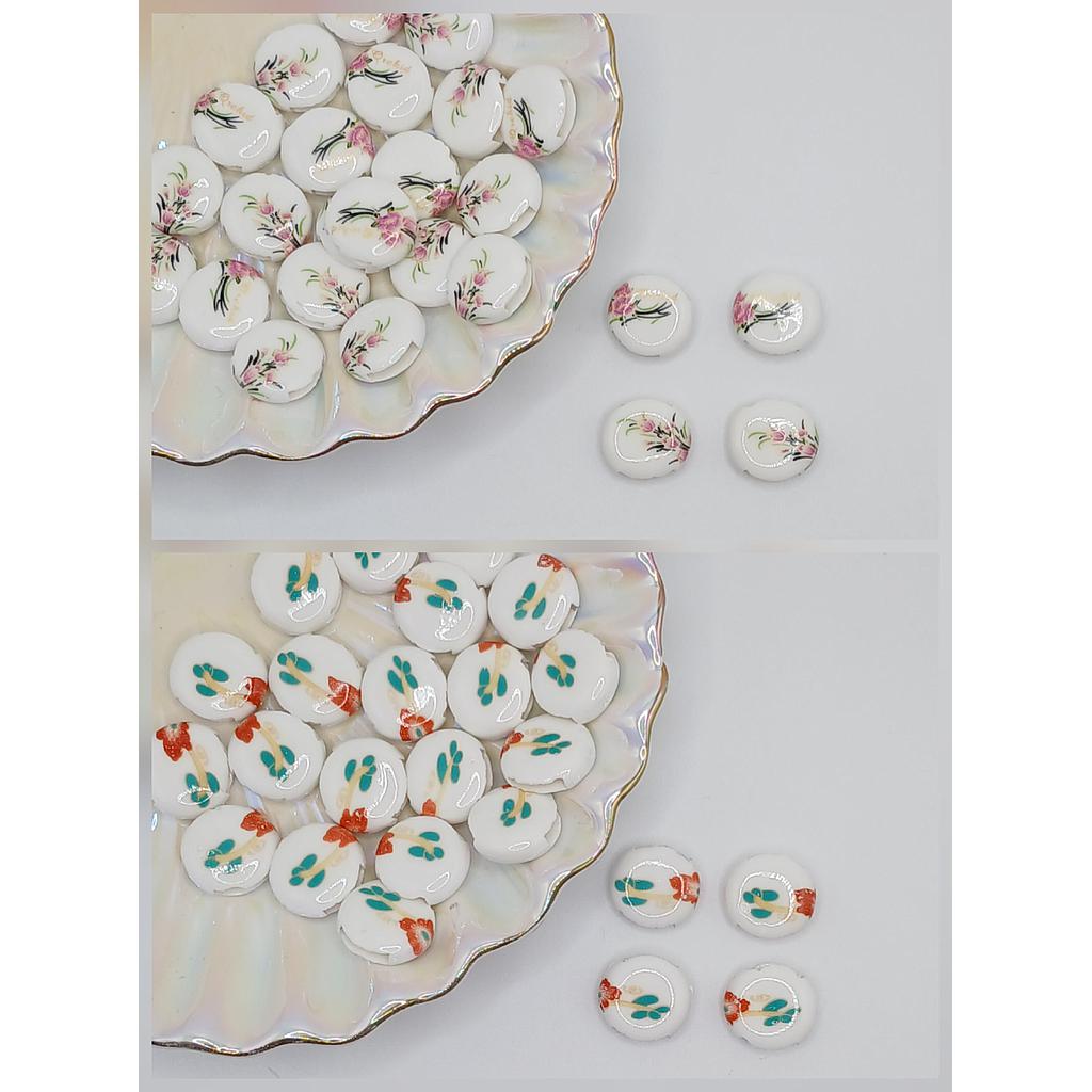 CERAMICA REDONDA CON FLOR 15MM