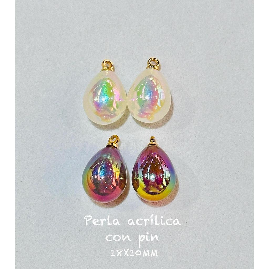 DIJE GOTA ACRILICA CON PIN 18X10MM