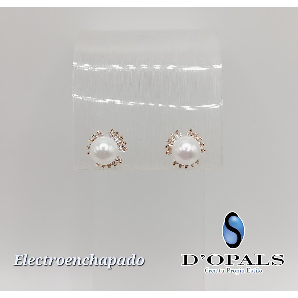 ARETE CON PERLA DE ELECTROENCHAPADO 18K 11MM
