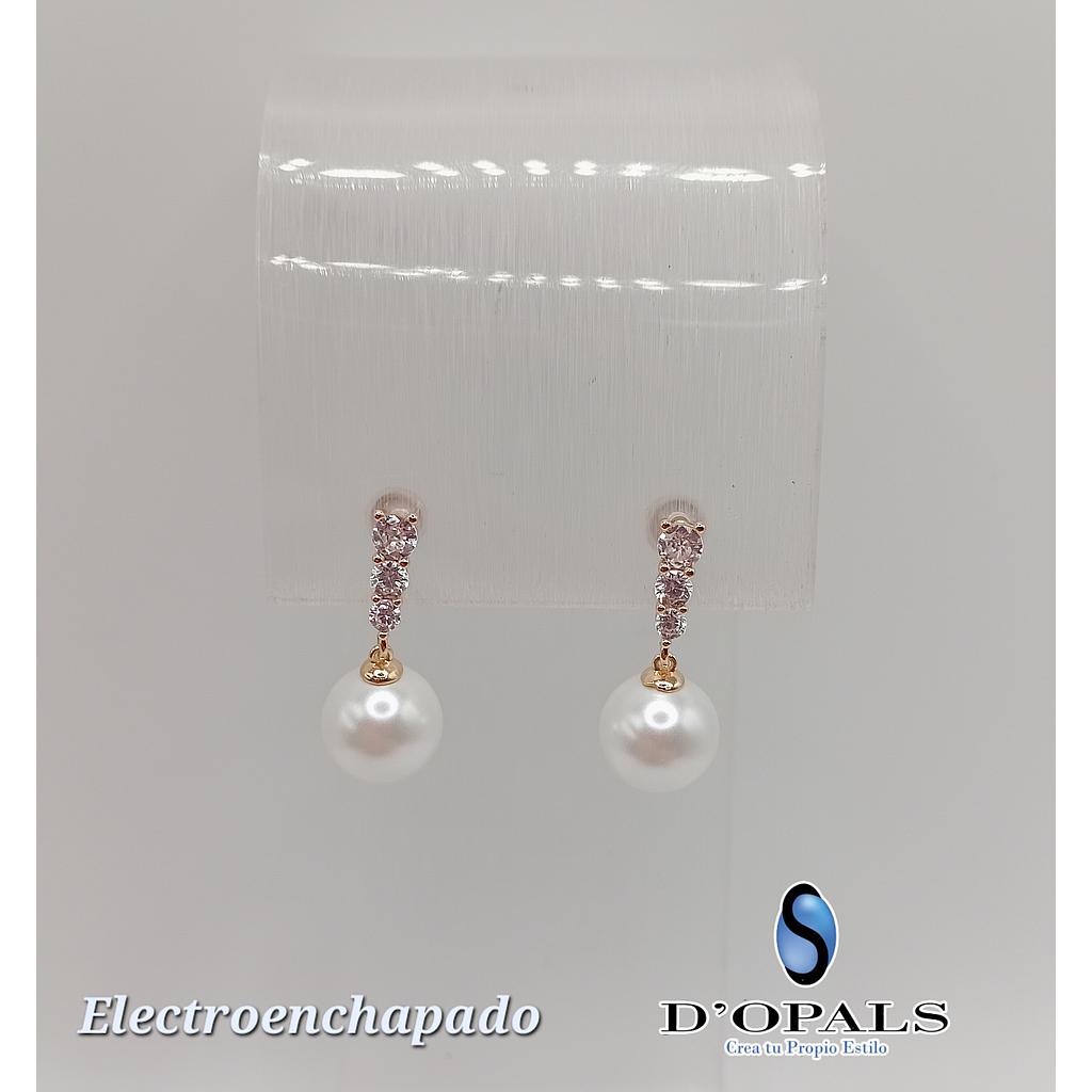 ARETE CON PERLA DE ELECTROENCHAPADO 18K