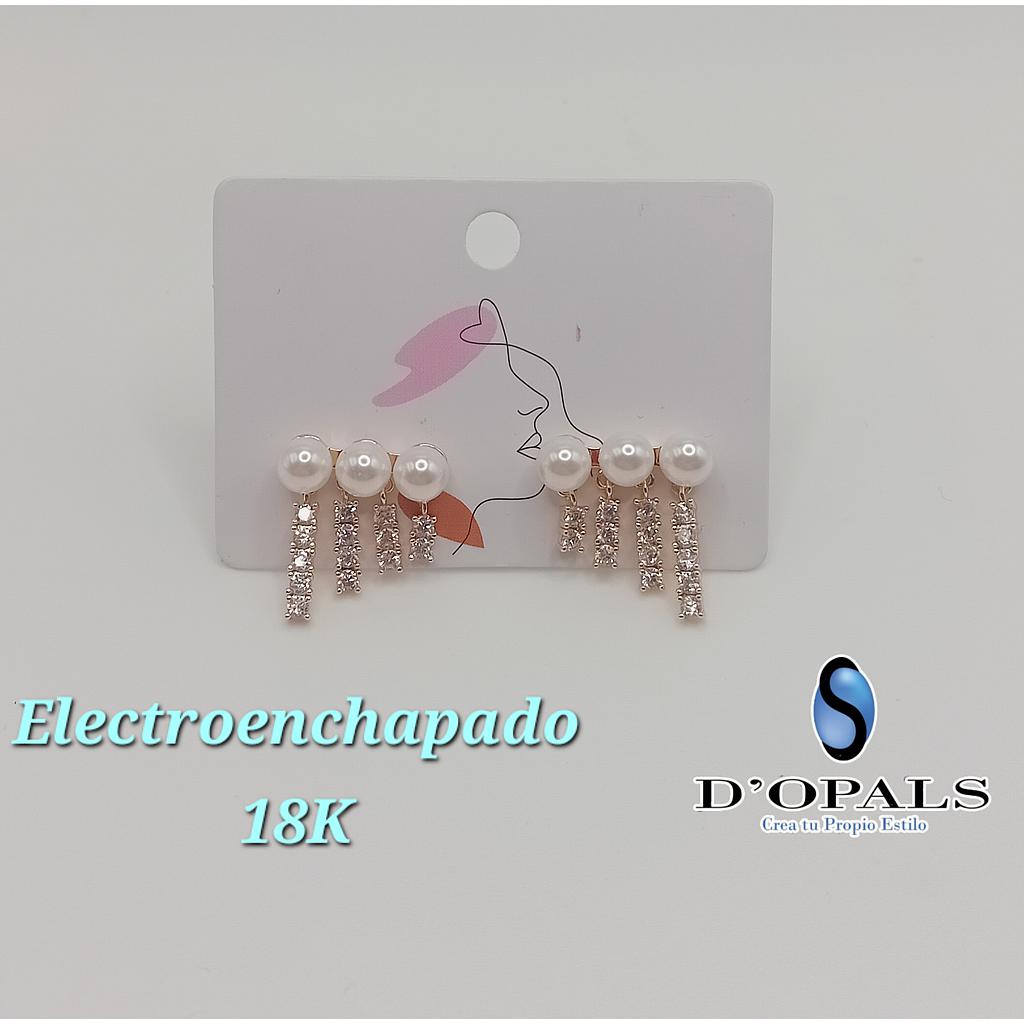 ARETE CON PERLA DE ELECTROENCHAPADO 18K