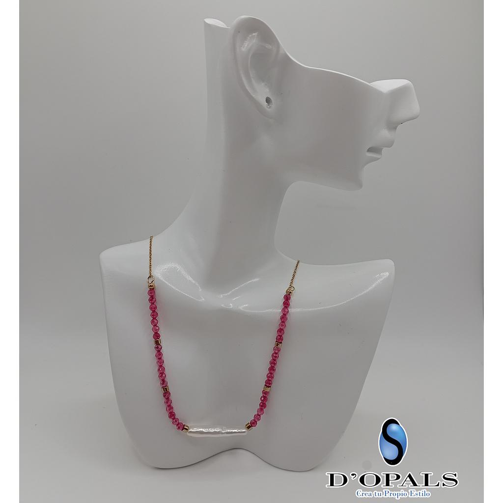 CADENA TERMINADA CON PERLA BARROCA DE ACERO