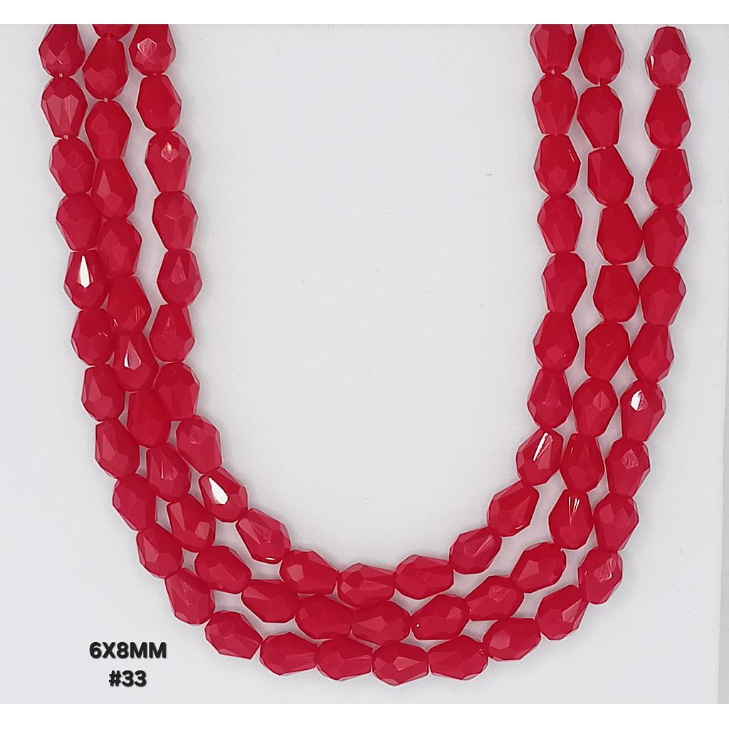 CRISTAL GOTA ROJO 6X8MM
