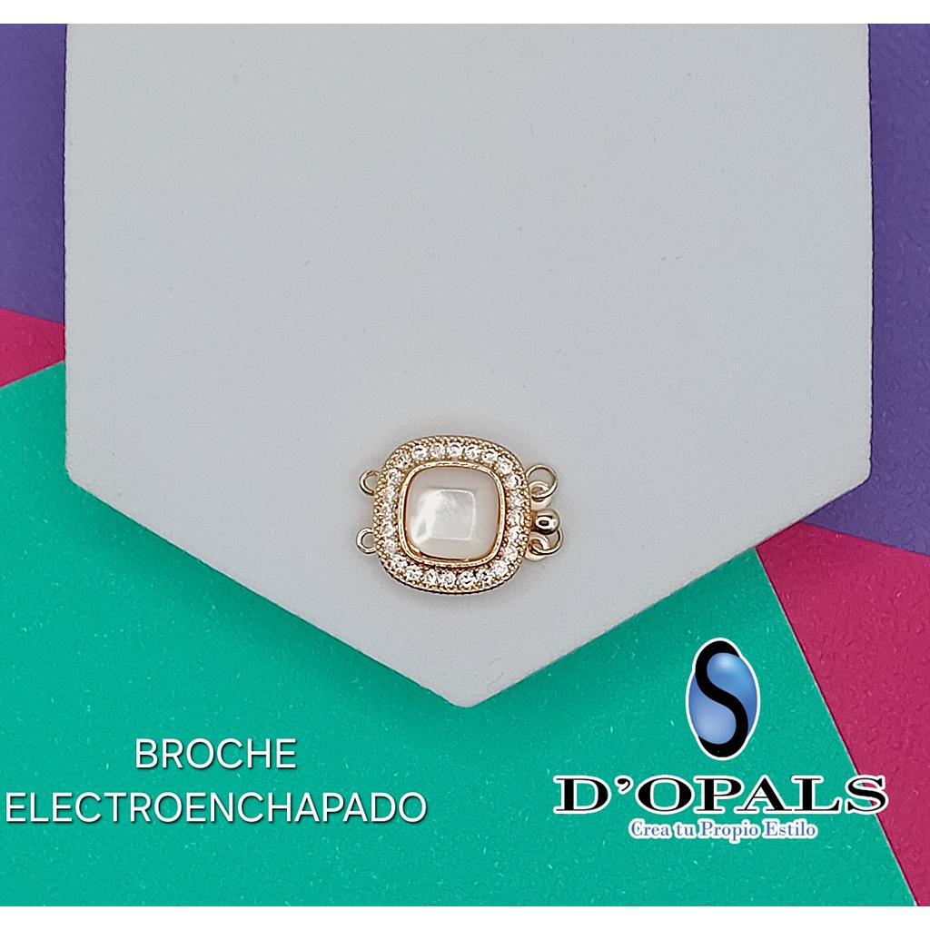 BROCHE DE 2 HILERAS ELECTROENCHAPADO