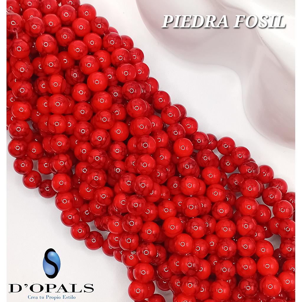 PIEDRA FOSIL ROJA 8MM