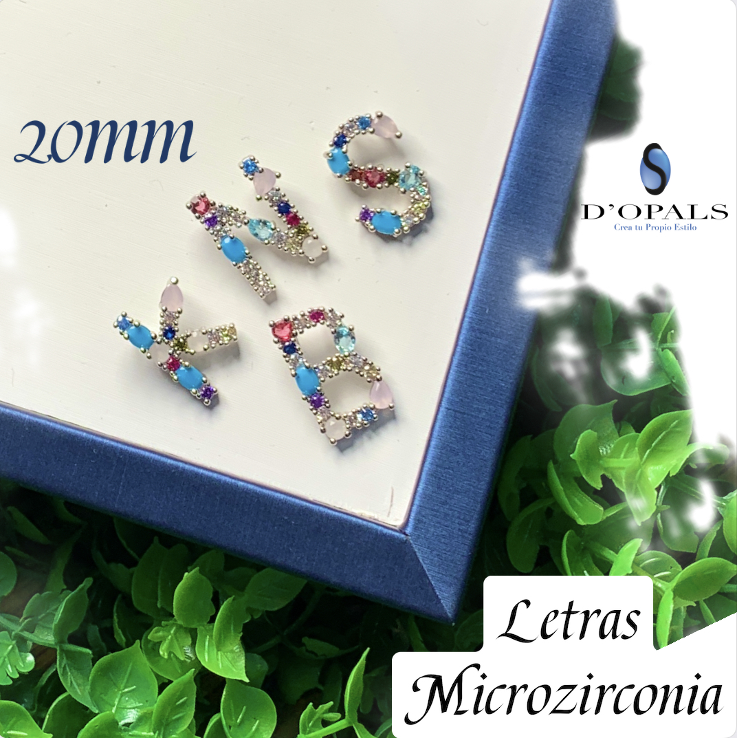DIJE LETRA N MULTICOLOR PLATEADO