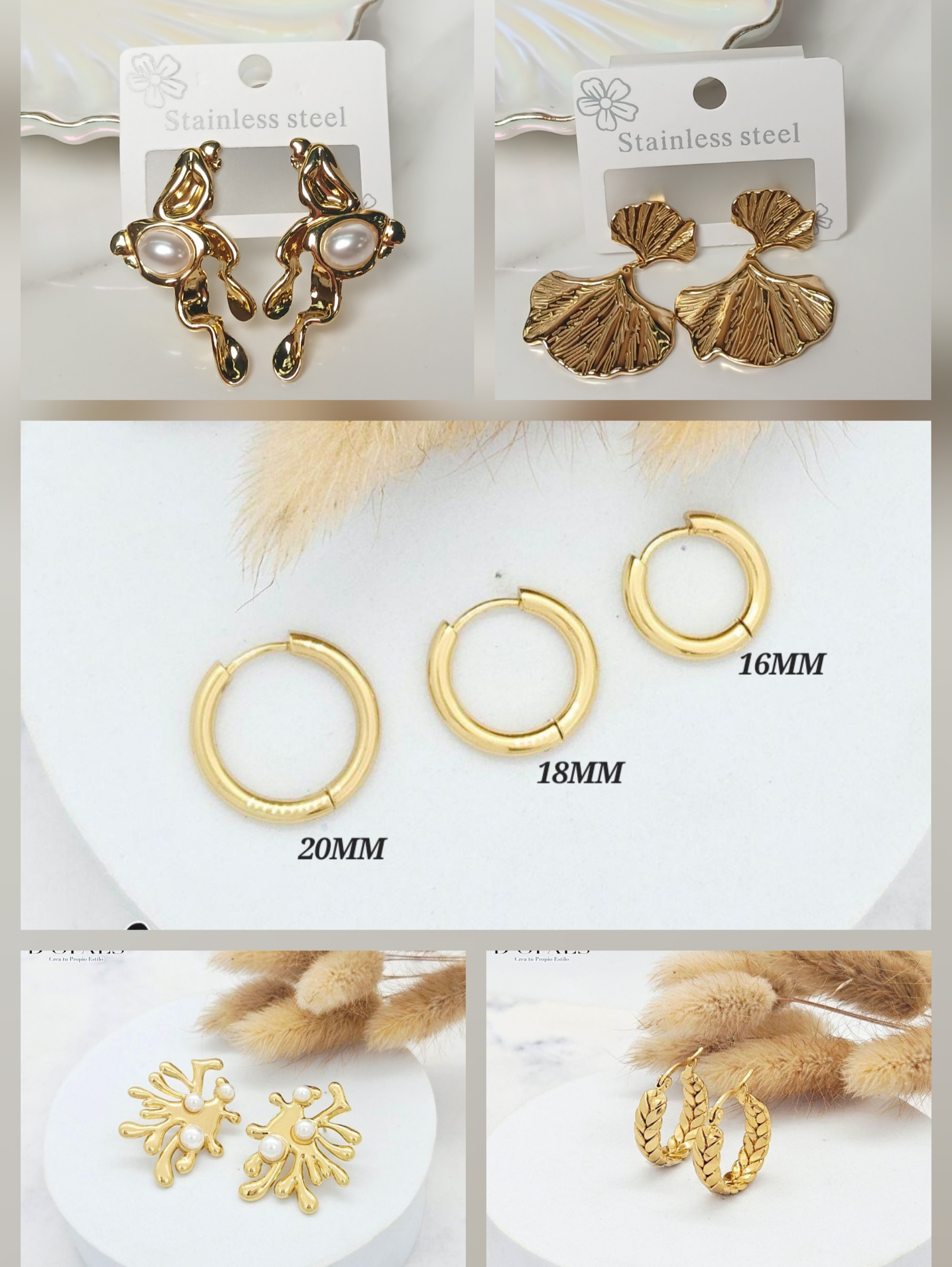 ARETES Y ARGOLLAS DE ACERO INOXIDABLE