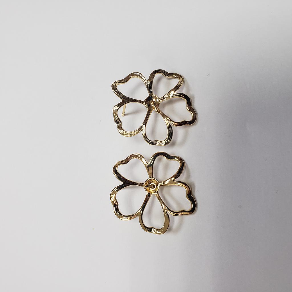 PATENTE DE FLOR CON PIN PARA PEGAR PERLA ELECTROENCHAPADO 25MM
