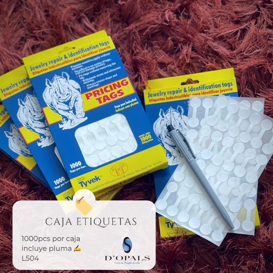 ETIQUETAS PARA JOYERIA CAJA 1000PCS INCLUYE UNA PLUMA