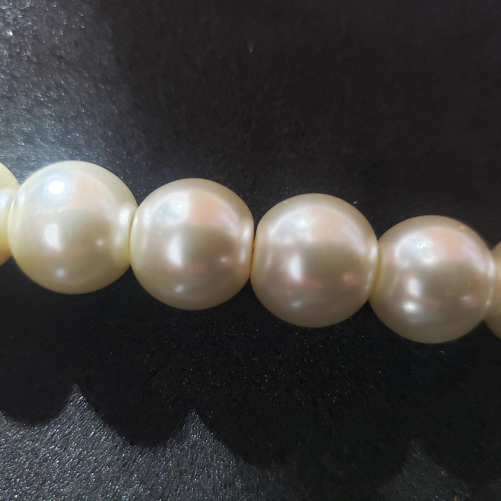 RISTRA PERLA ACRILICA BEIGE CON VIDRIO 12MM