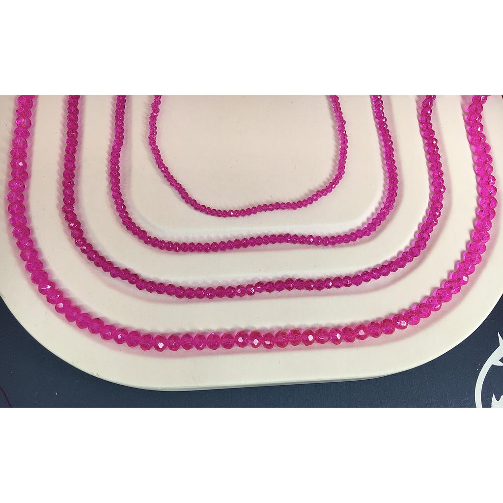 CRISTAL RONDEL ROSADO FUSCIA 2MM