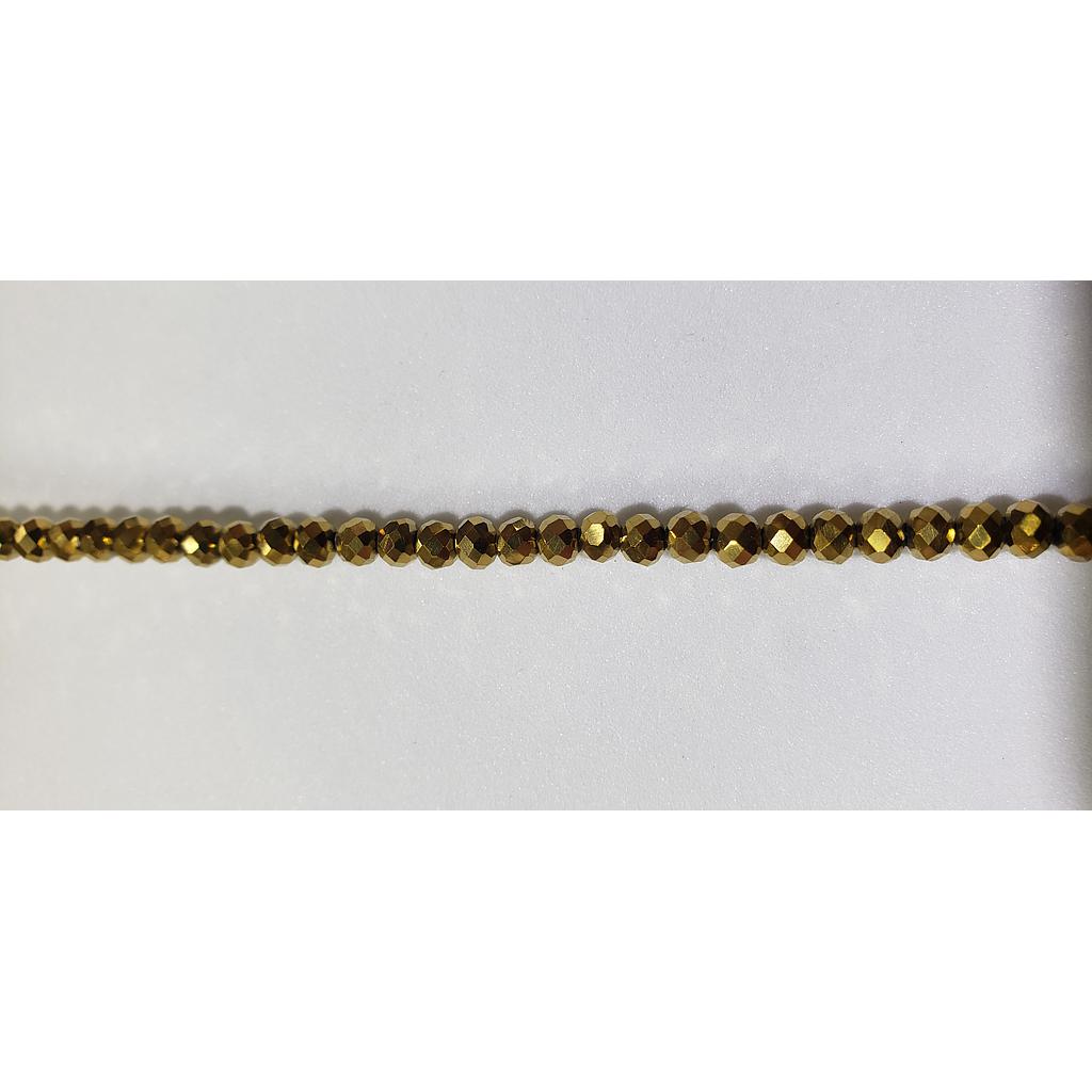 CRISTAL RONDEL DORADO METALICO 4MM