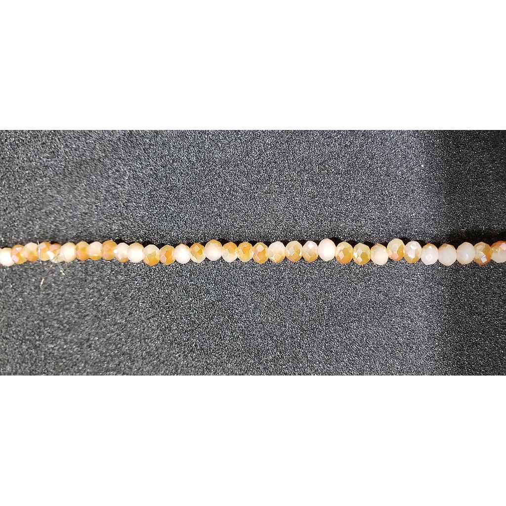 CRISTAL RONDEL BEIGE AMBER AB 3MM