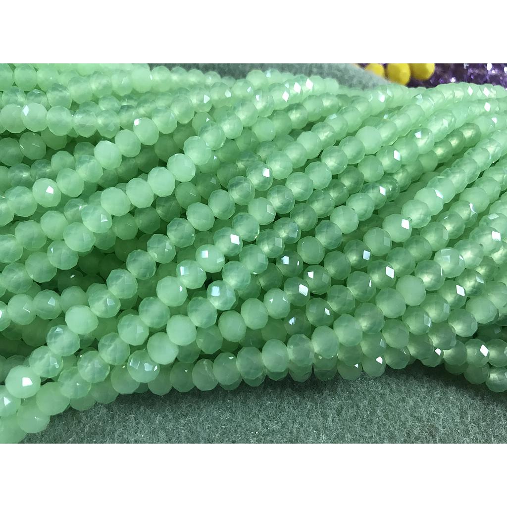 CRISTAL RONDEL MATE VERDE PISTACHO 6MM