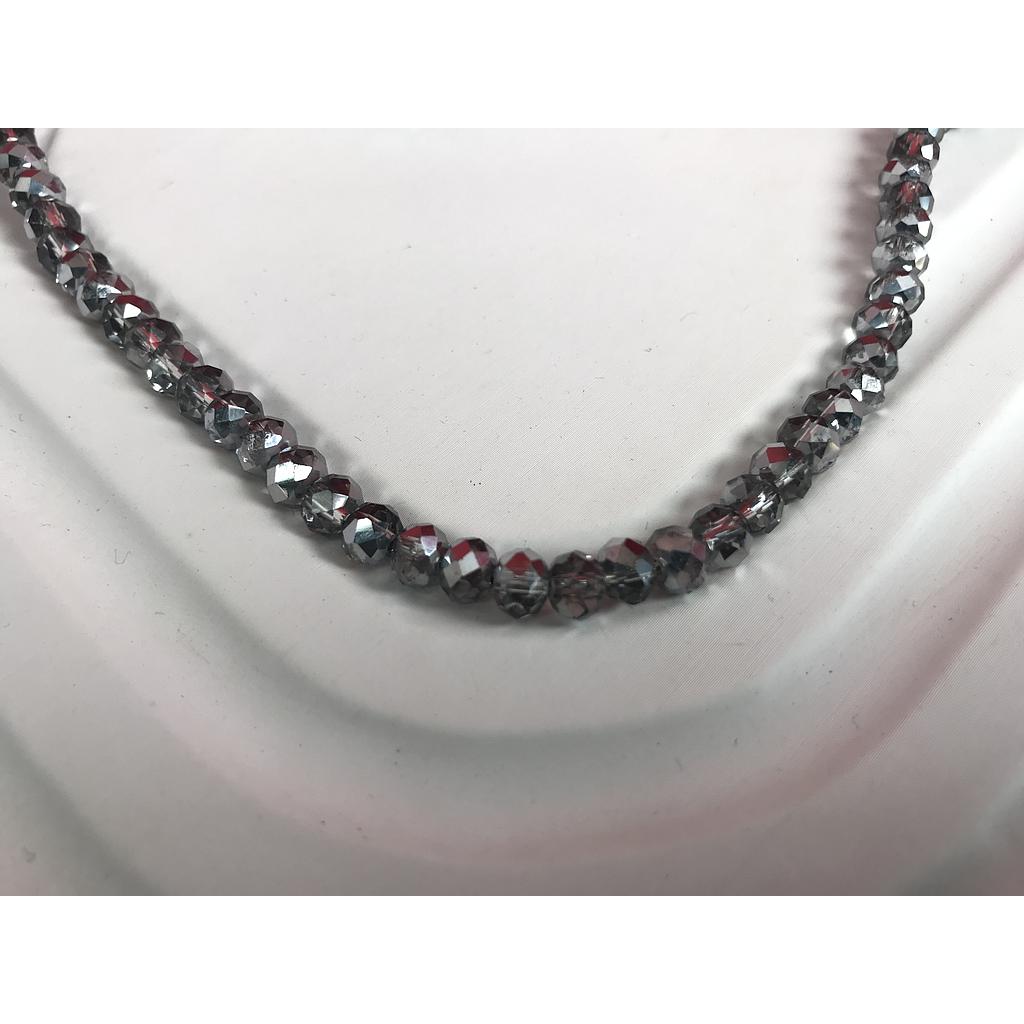 CRISTAL RONDEL GRIS METALICO 6MM
