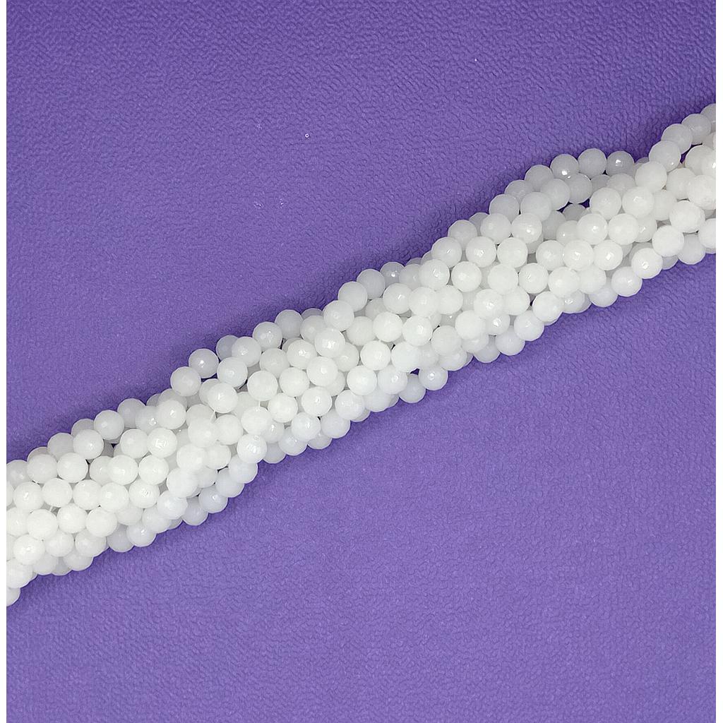 CRISTAL FACETEADO MATE BLANCO ALGODON 6MM