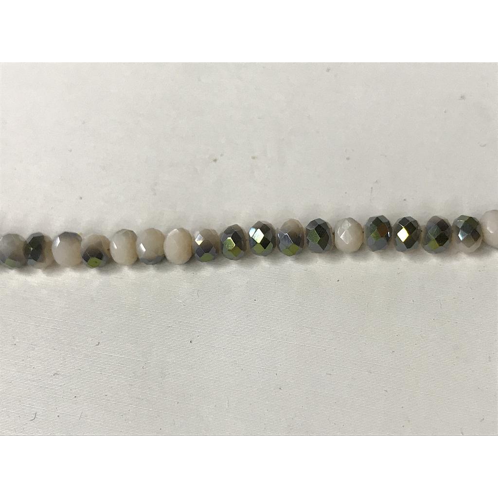 CRISTAL RONDEL BEIGE CON VERDE MUSGO 4MM