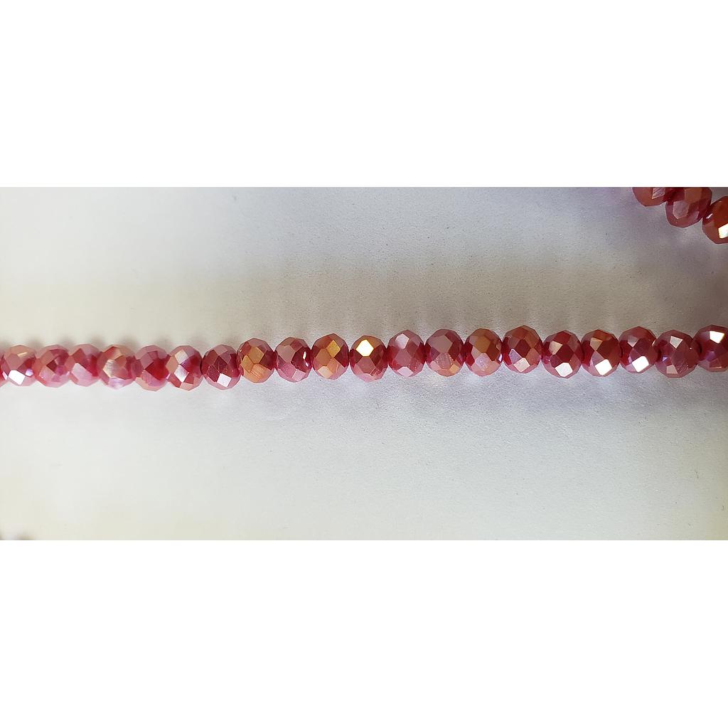 CRISTAL RONDEL ROJO PAYASO TORNASOL 6MM