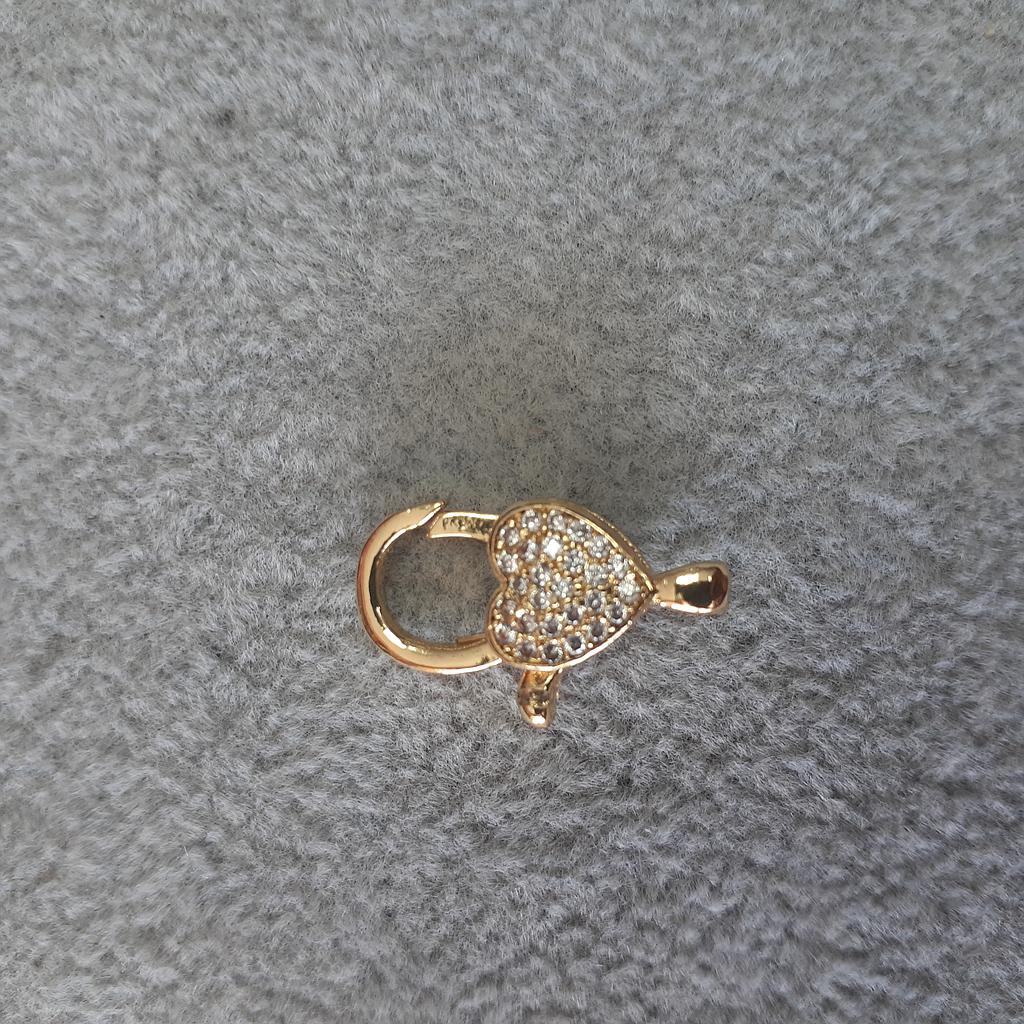 BROCHE CORAZON MICROCIRCON DORADO