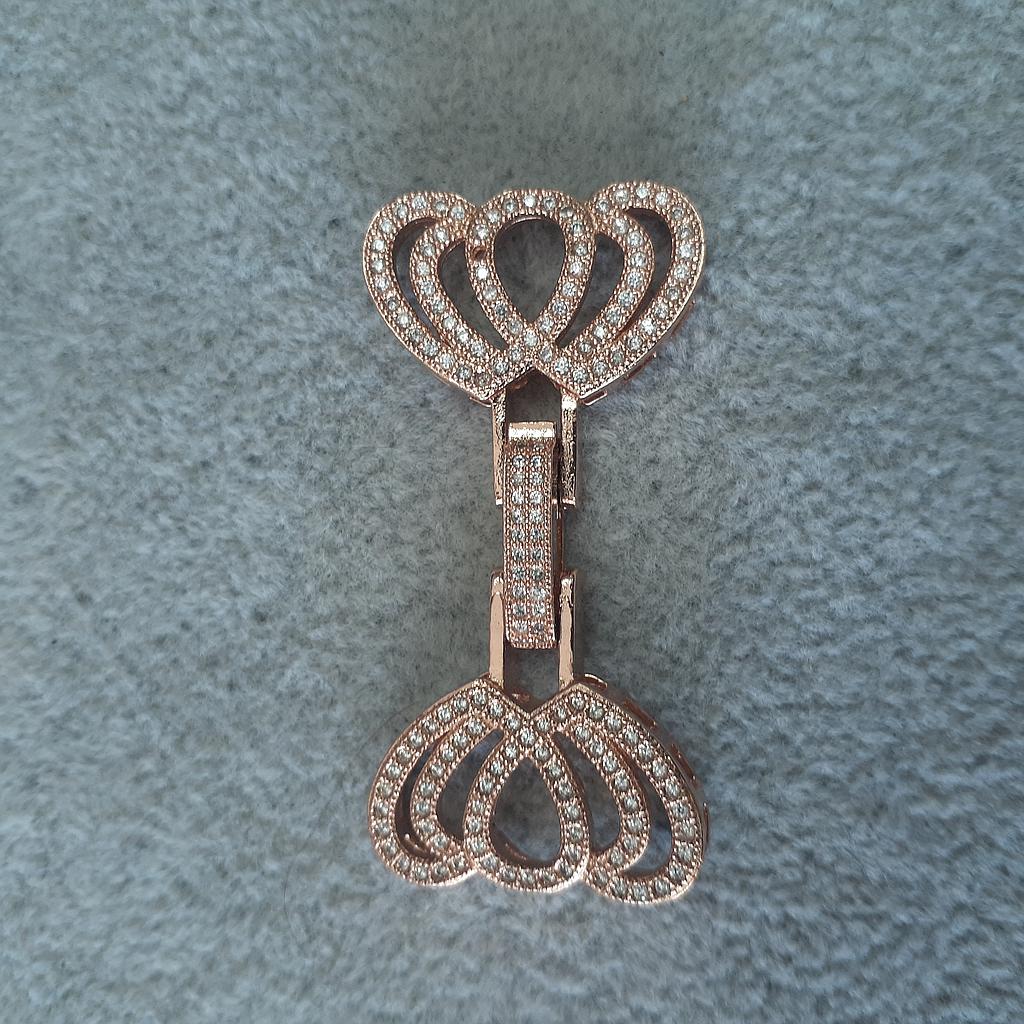 BROCHES CORAZON MICROCIRCON ROSADO