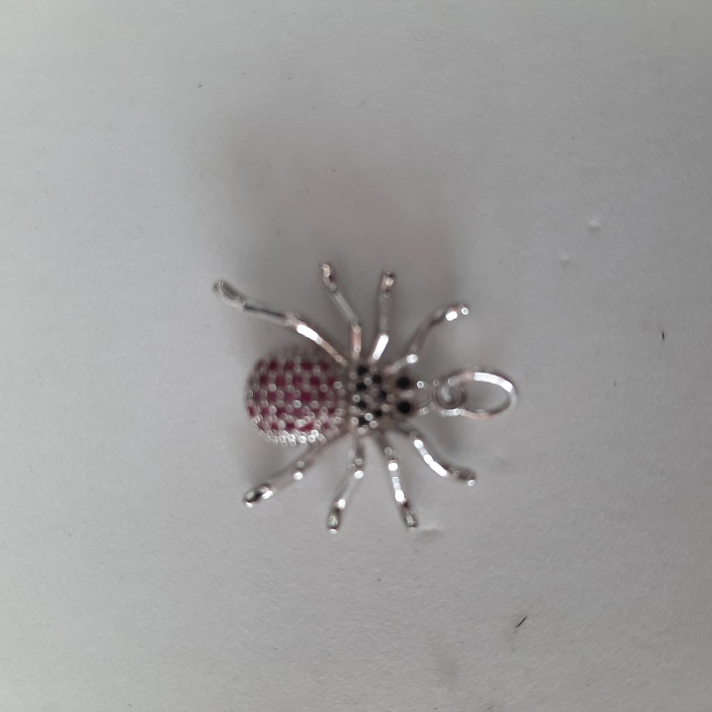 DIJE ARAÑA MICROCIRCON PLATEADA