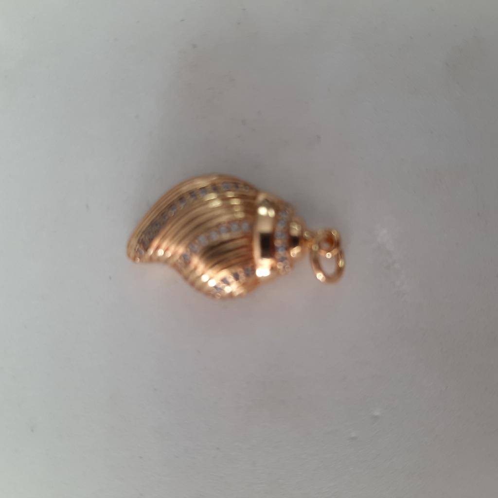 DIJE CARACOL MICROCIRCON DORADO