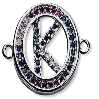 DIJE LETRA K MULTICOLOR 12MM