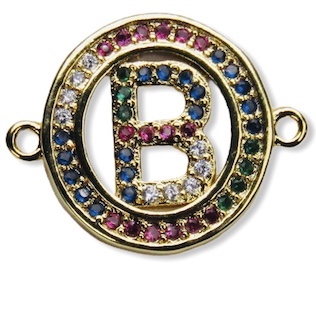 DIJE LETRA  B MULTICOLOR 12MM