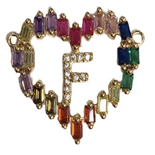 CORAZON LETRA F MULTICOLOR 23MM