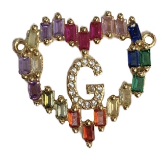 CORAZON LETRA G MULTICOLOR 23MM