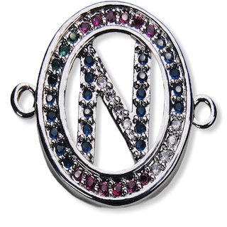 DIJE LETRA N MULTICOLOR 12MM