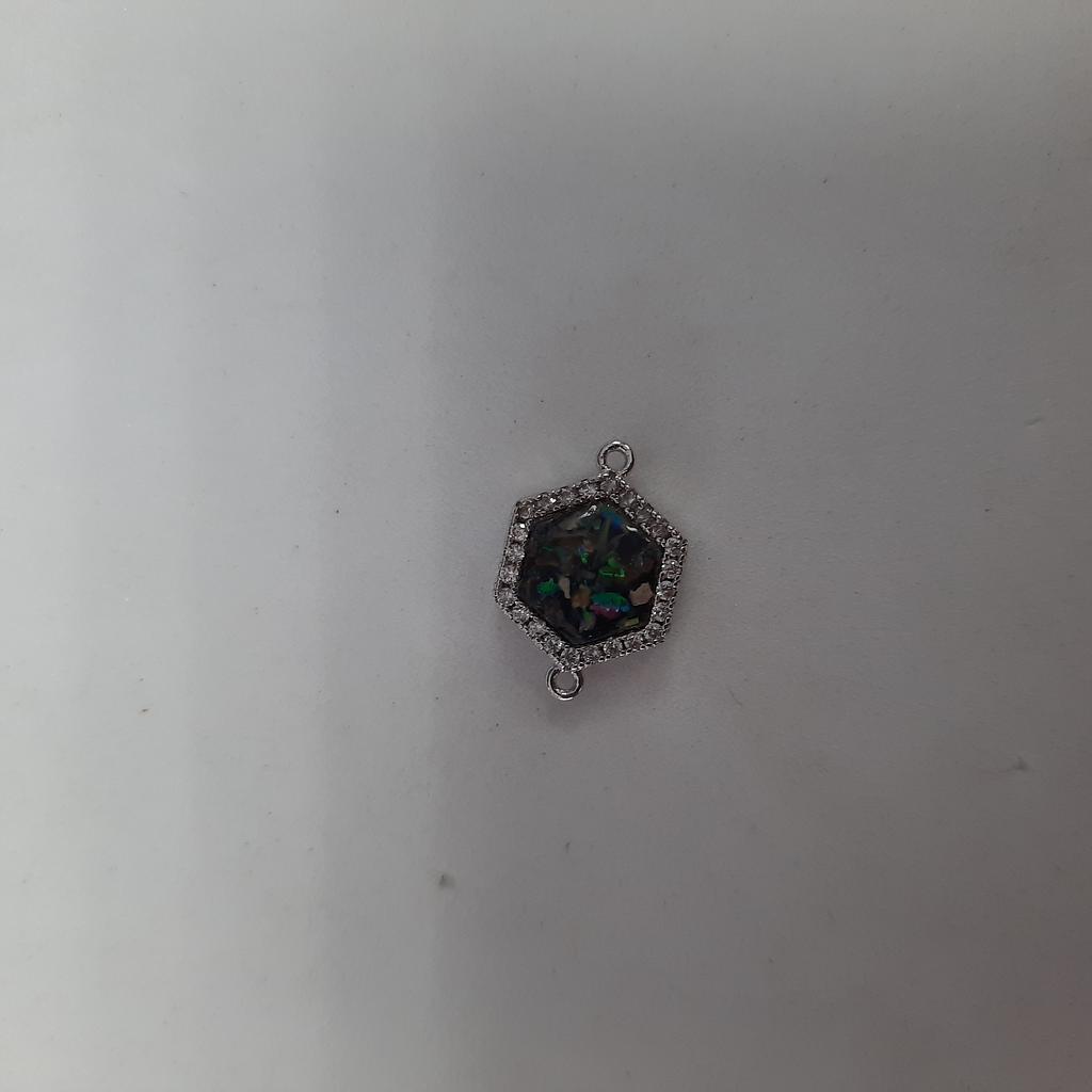 SEPARADOR EXAGONO MICROCIRCON PLATEADO