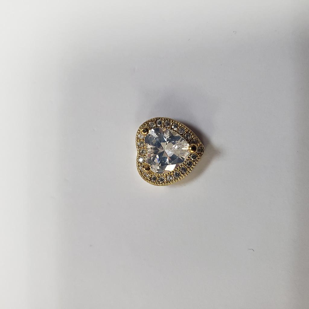 DIJE  CORAZON MICROCIRCON DORADO