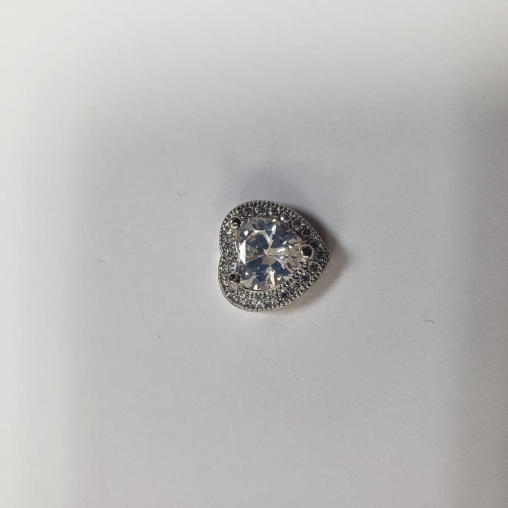 DIJE CORAZON MICROCIRCON PLATEADO