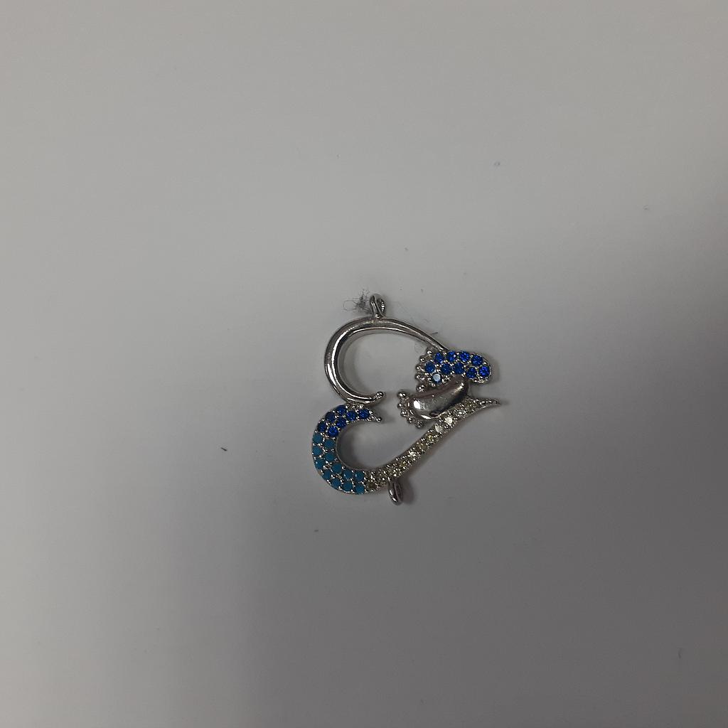 DIJE  MICROCIRCON CORAZON PIESITOS