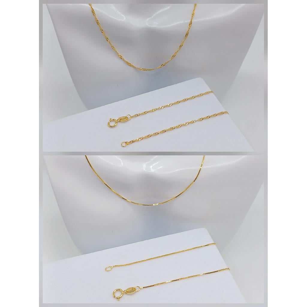 CADENAS TERMINADAS DE PLATA 925 CON BAÑO 16PULG