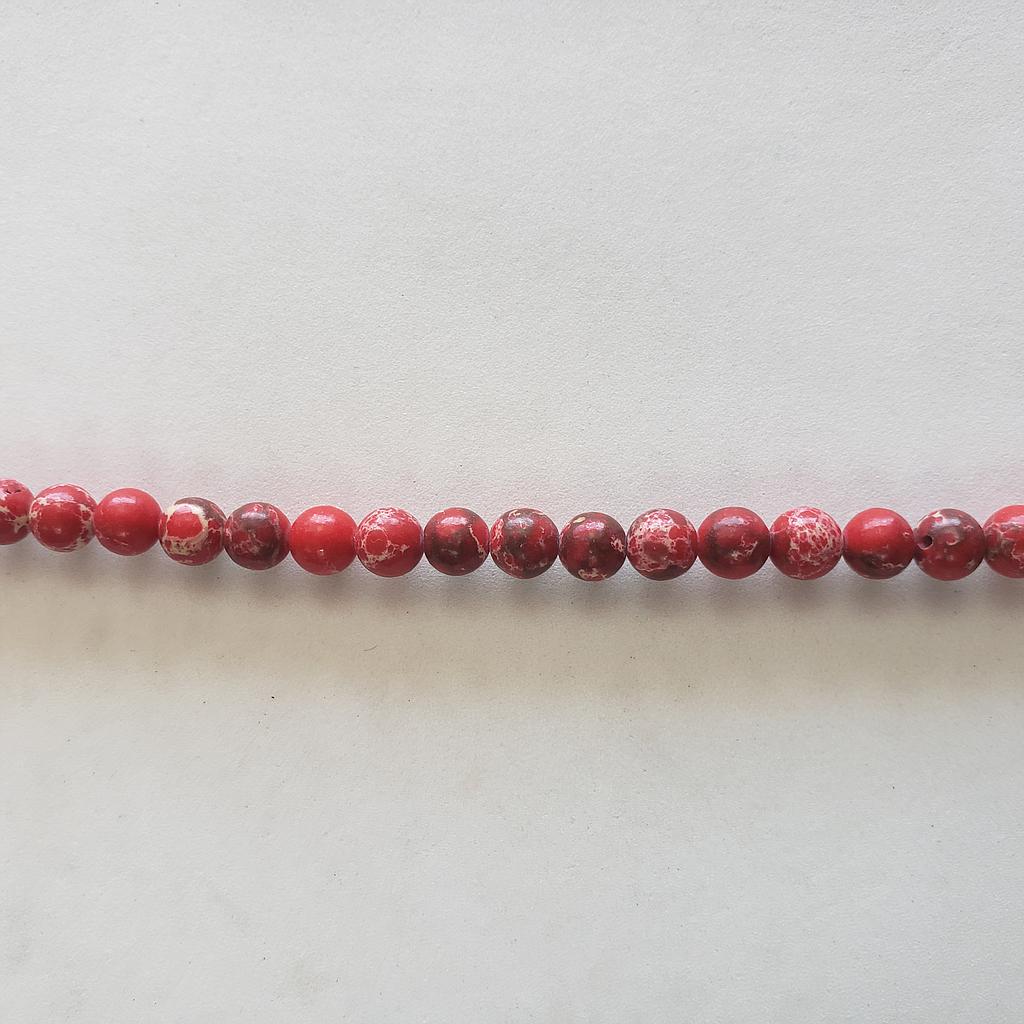 PIEDRA JASPER ROJA 6MM