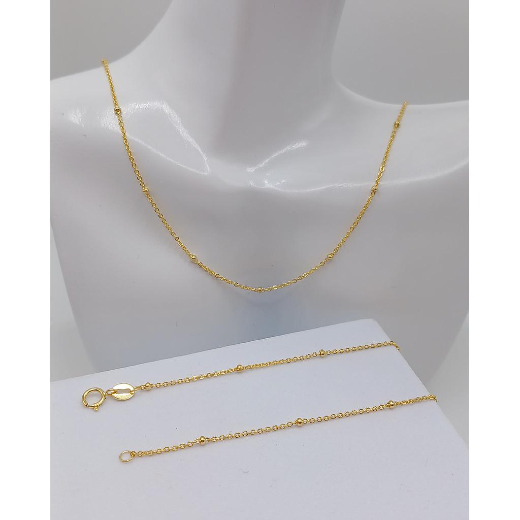 CADENA TERMINADA DE PLATA 925 CON BAÑO 16PULG