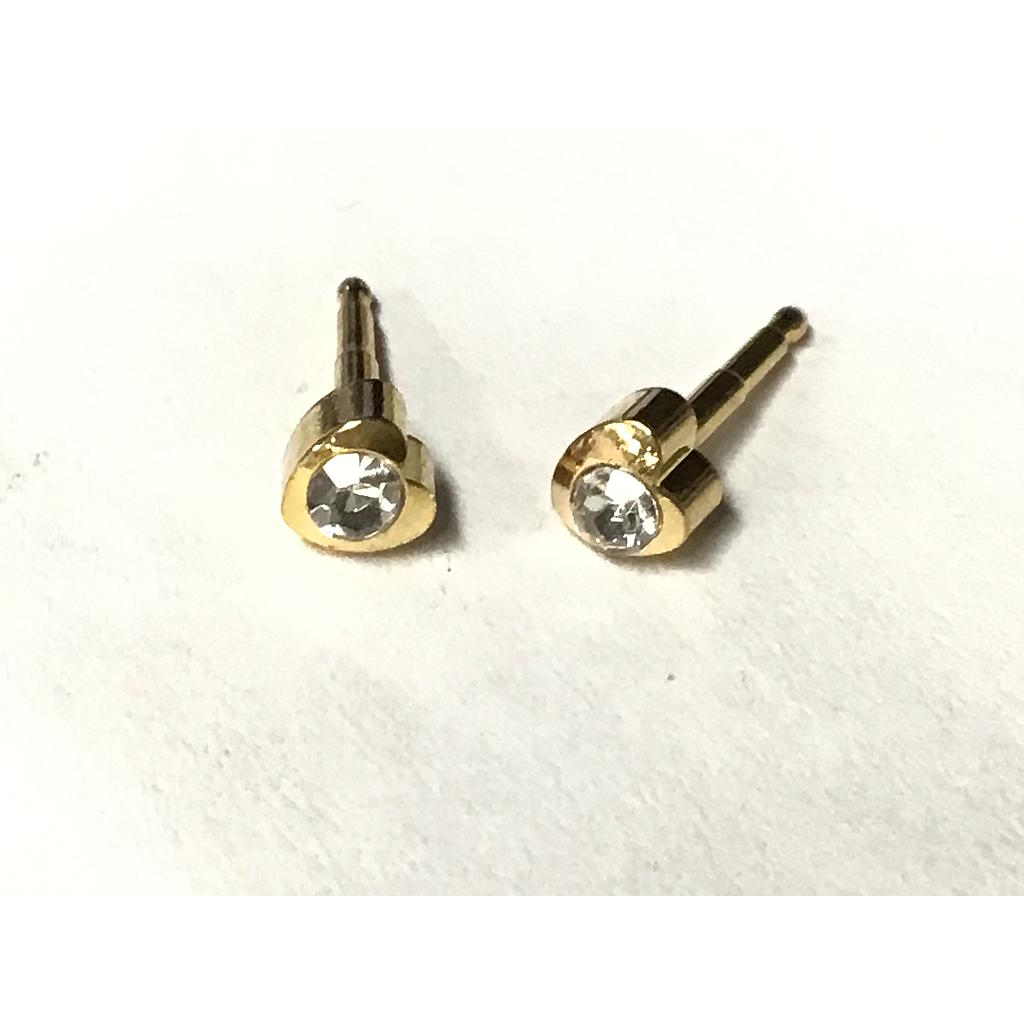 ARETES CON CIRCONIA CORAZON ACERO 4MM