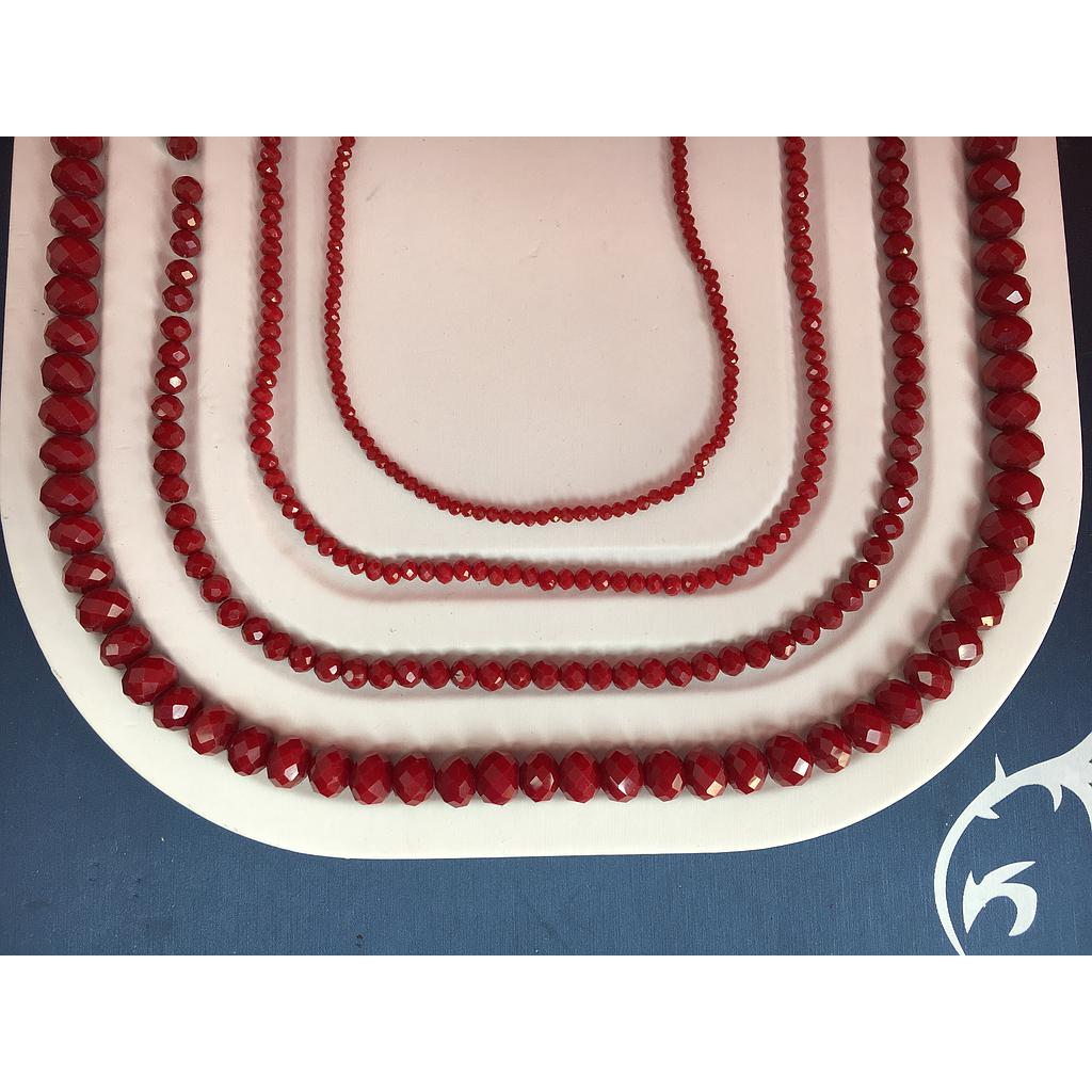 CRISTAL RONDEL MATE ROJO SANGRE 3MM