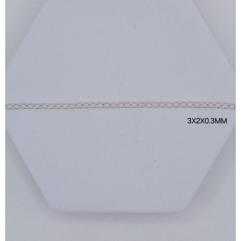 CADENA DE PLATA 3X2X0.3MM