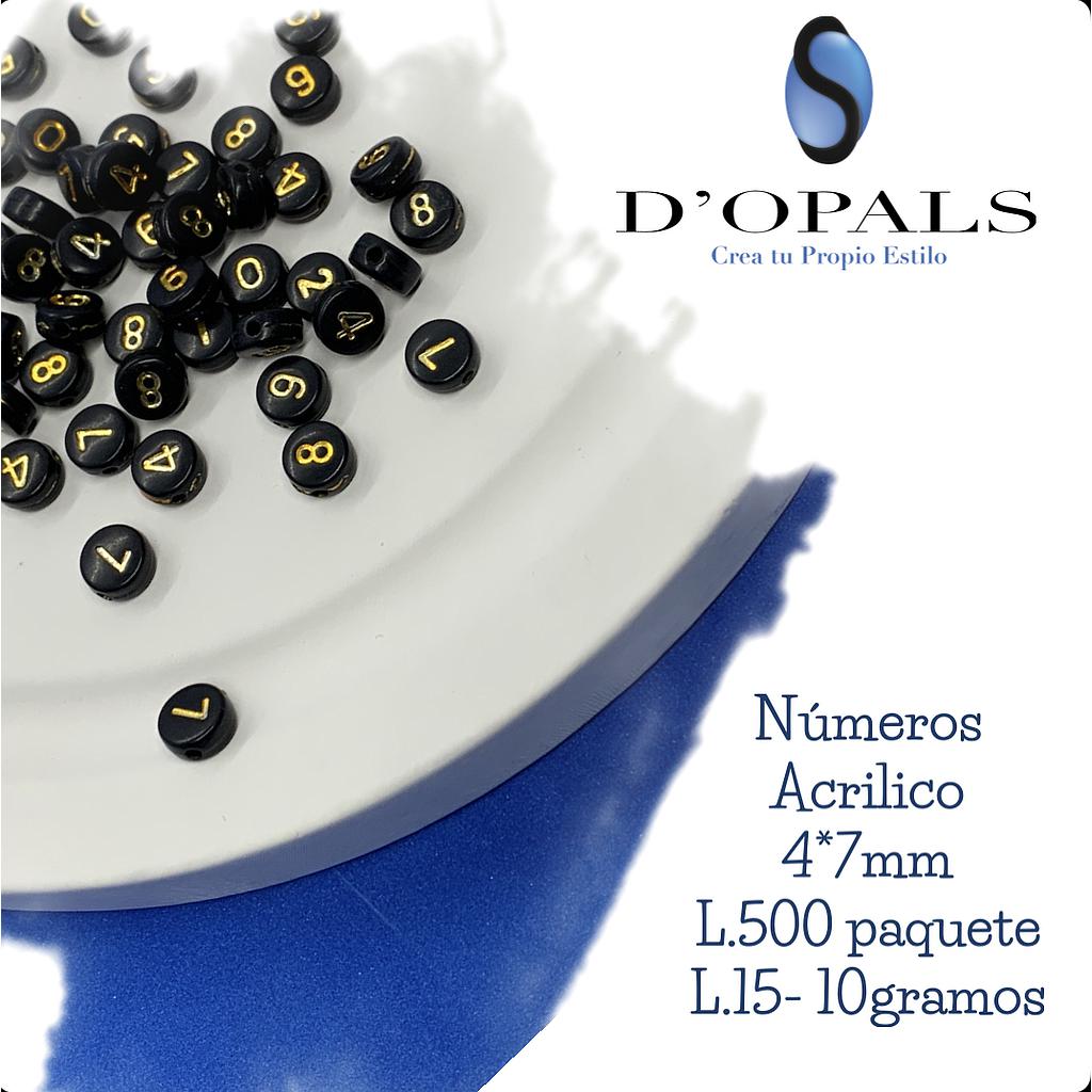 SEPARADOR ACRILICO NUMERO DORADO 4X7MM BOLSA 10GR