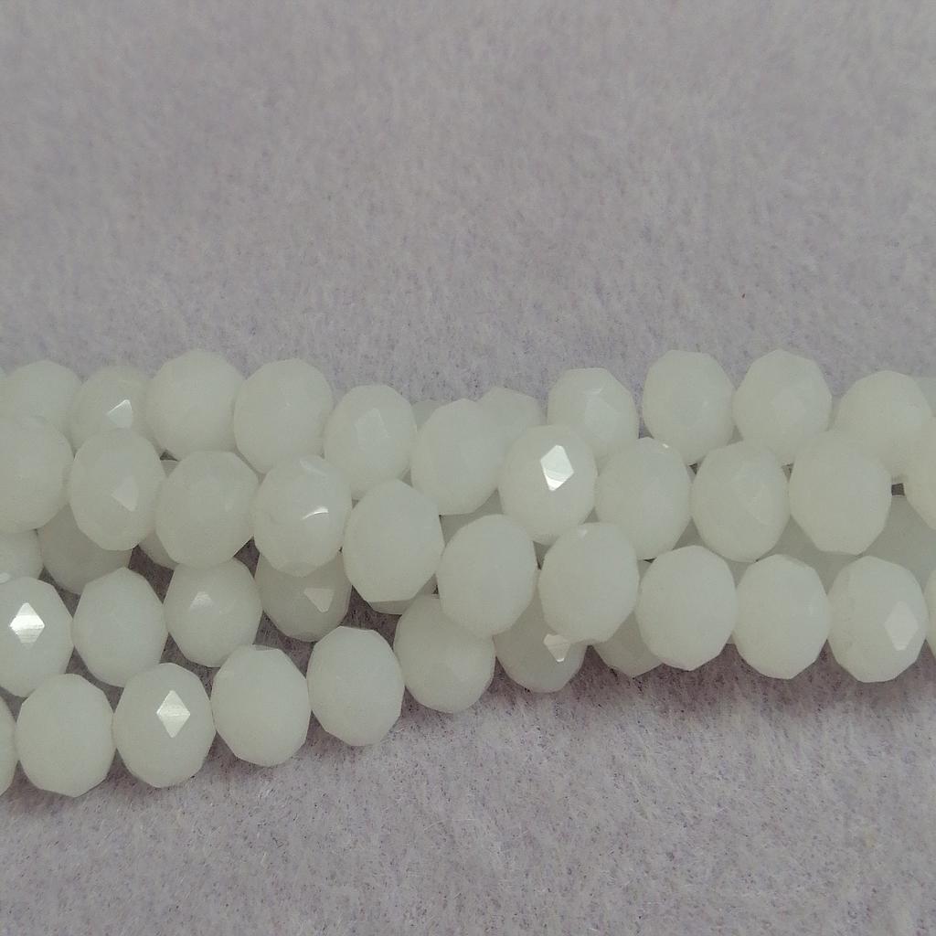 CRISTAL RONDEL MATE BLANCO ALGODON 8MM