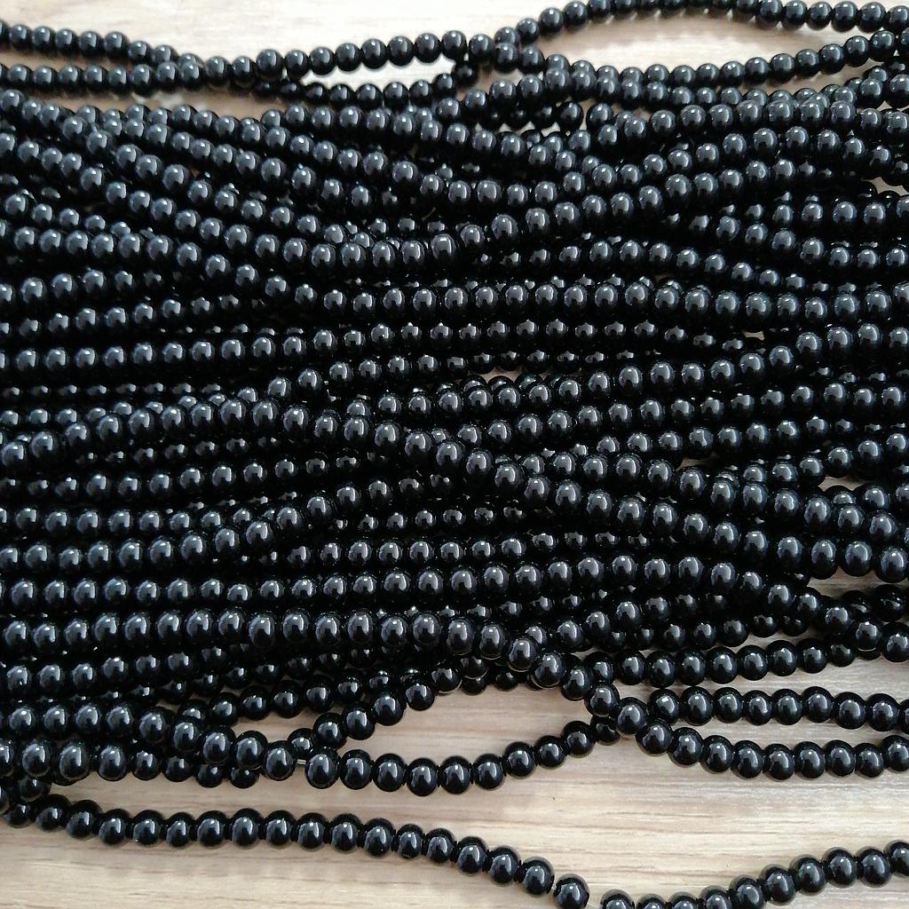 PERLA ACRILICA  NEGRA RISTRA 3MM