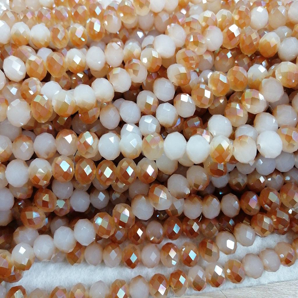 CRISTAL RONDEL BEIGE AMBER AB 10MM