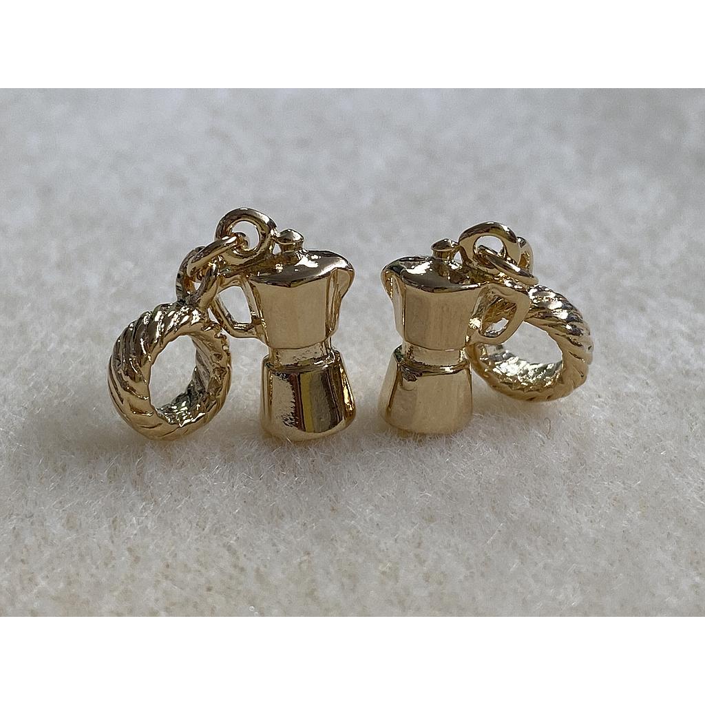 CHARM CAFETERA GOLDPLATED
