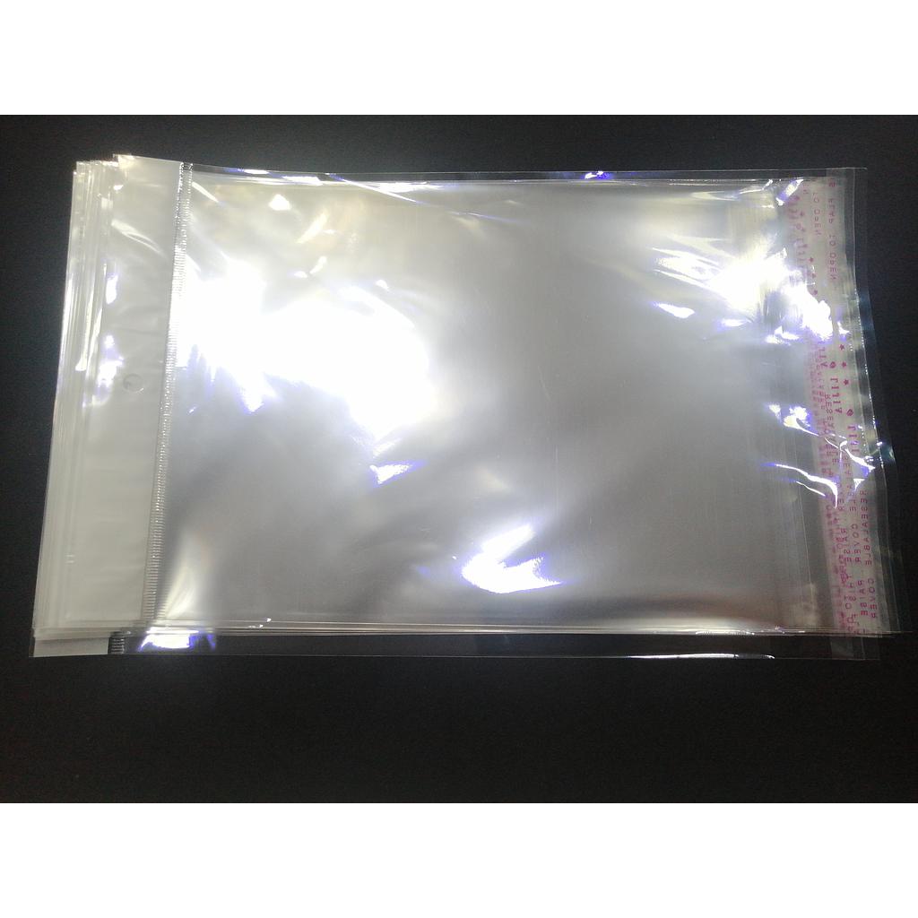 BOLSA CON PEGAMENTO 16X25CM PAQUETE 100PCS