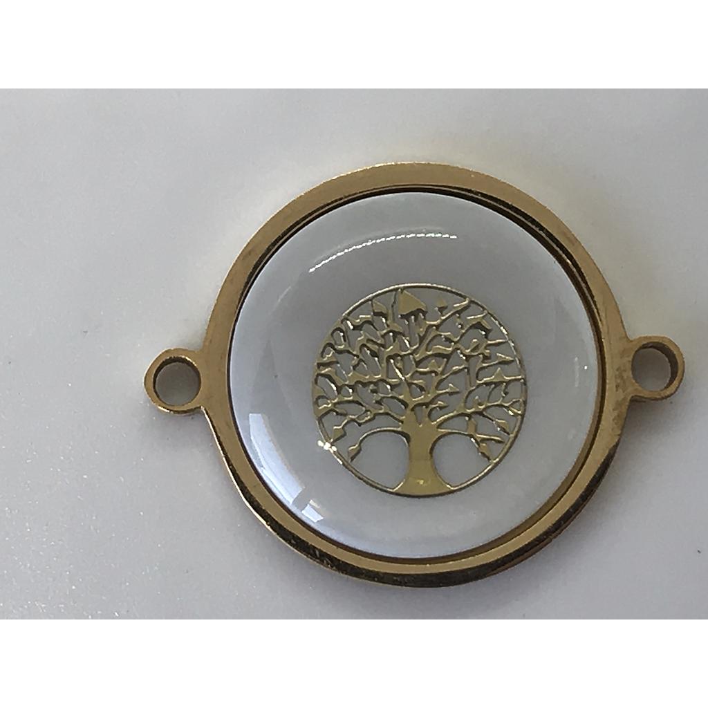 DIJE ARBOL DE ACERO CON CONCHA