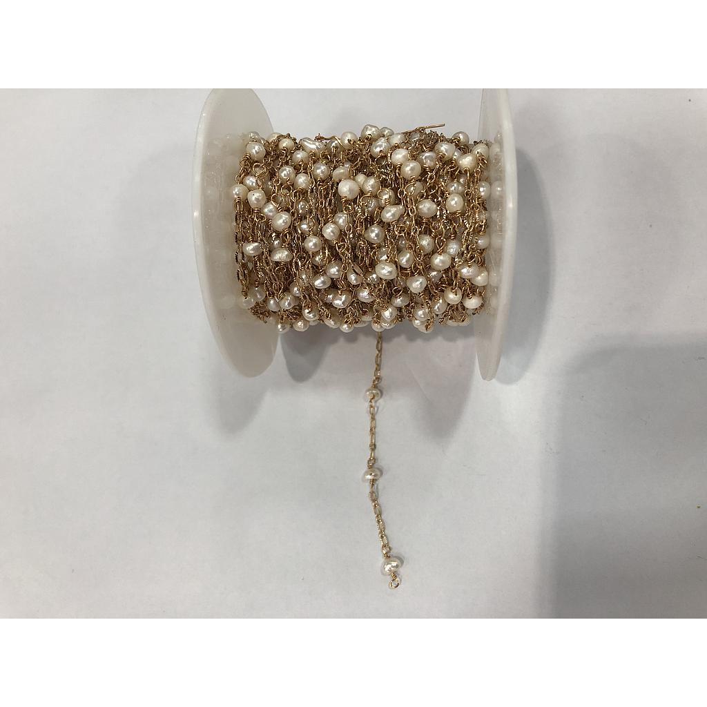 CADENA DE ELECTROENCHAPADO CON PERLA